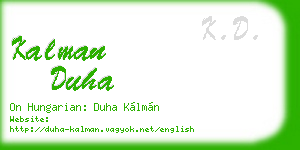 kalman duha business card